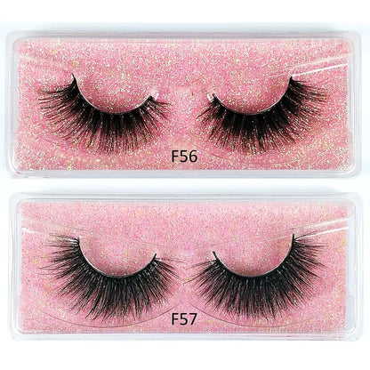 50 pairs Fluffy 3D Mink Lashes - Natural Look False Eyelashes for a Thick and Voluminous Look - Perfect Valentine's Day or Birthday Gift for Her