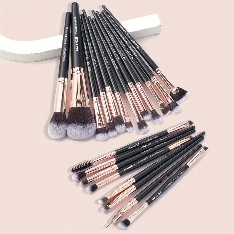 Unscented All-in-One 20-Piece Professional Makeup Brush Set: Perfect for Foundation, Blush, Eyeshadow - Nylon Bristles, ABS Rod, Ideal for Travel and Suitable for All Skin Types