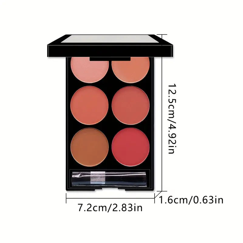 6-color Blush Palette Easy To Color Natural Three-dimensional Makeup