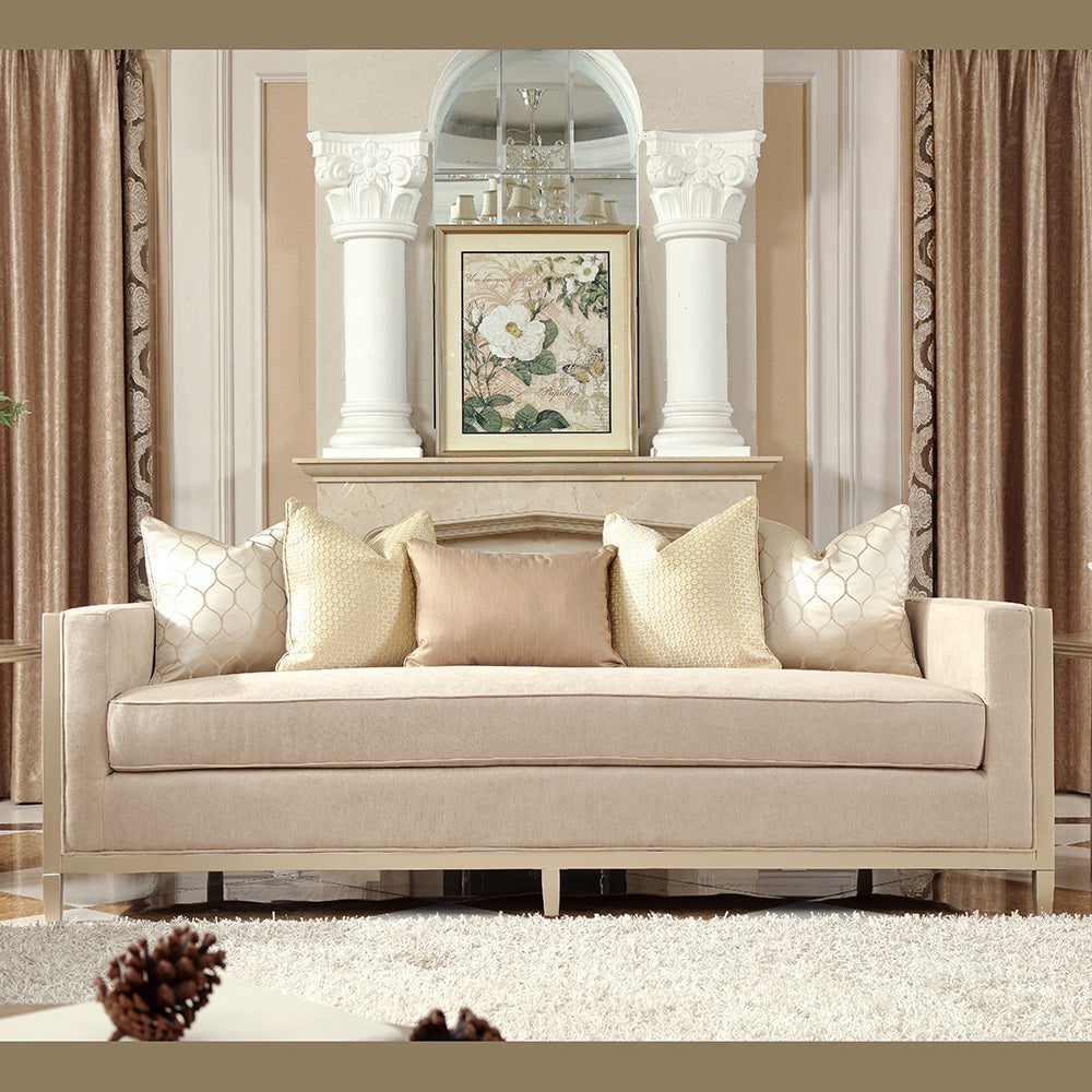 Loveseat in Beige Chenille