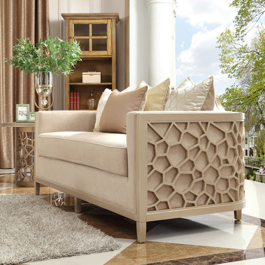 Loveseat in Beige Chenille