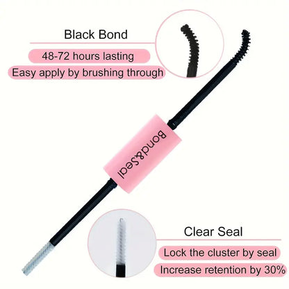 Waterproof & Long-Lasting Eyelash Extension Glue - At-Home DIY Lash Bond, All Skin Types, Sulfate-Free, 48-72 Hour Hold, with Curling Effect