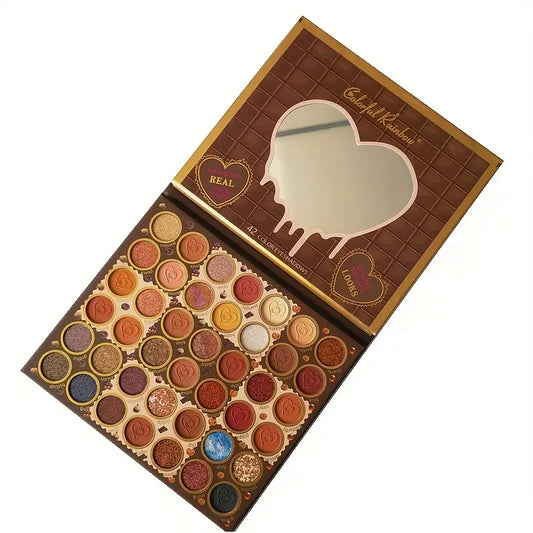 42 Colors Chocolate Eyeshadow Palette Shiny Pearlescent Glitter Matte Women's Face Palette Cosplay Party Eyeshadow