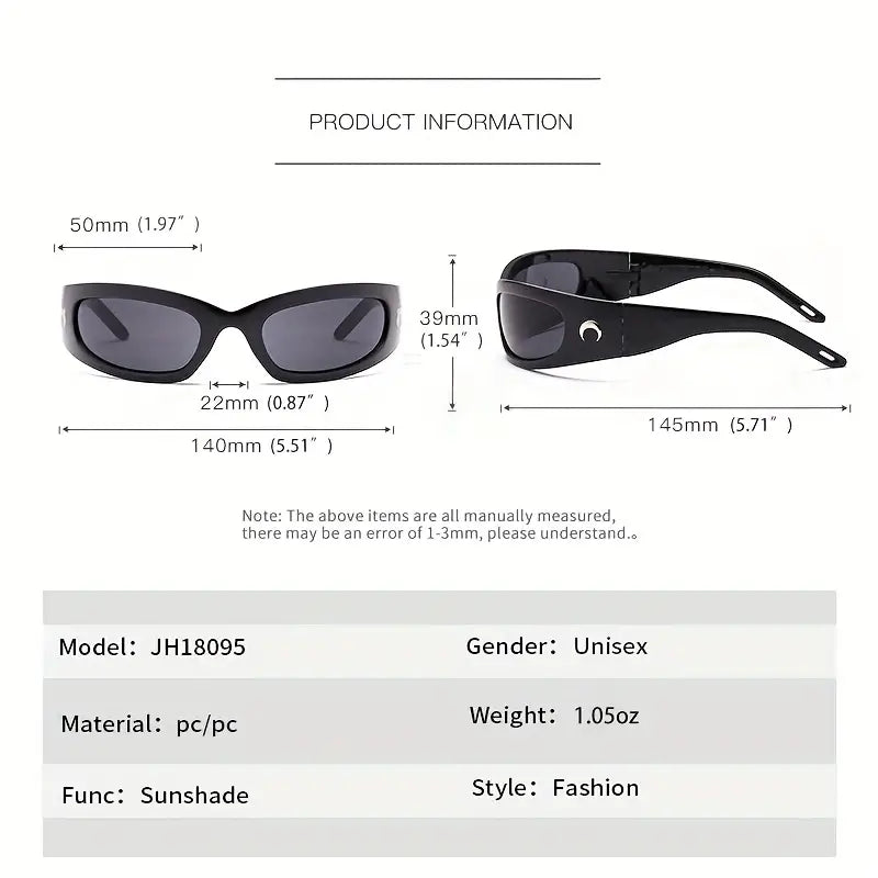 Wrap Around Sunglasses For Women Men Y2K Oval Frame Glasses Sports Cycling Eyewear UV400