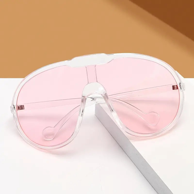 Oversized One-piece Sunglasses For Women Men Shield Fashion Anti Glare Goggles Shades For Cycling Beach Party