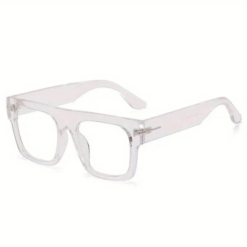 Clear Lens Glasses For Women Men Classic Square Frame Eyeglasses Minimalist Flat Top Eyewear