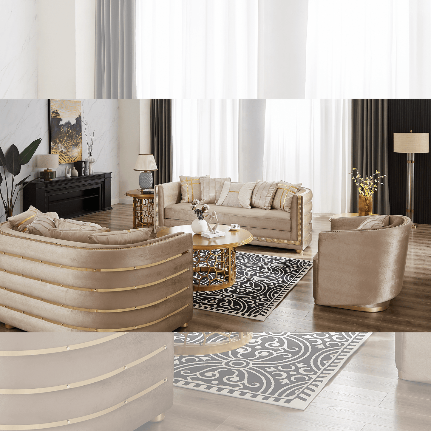 Living Room 3pc Sofa Set