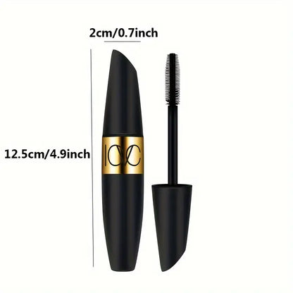 Mascara volume ultra noir avec cils en fibres, maquillage de cils imperméable, longue durée et anti-taches 