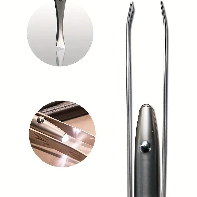 LED-Illuminated Portable Stainless Steel Eyebrow Tweezer for Precise Hair Removal and Makeup Application