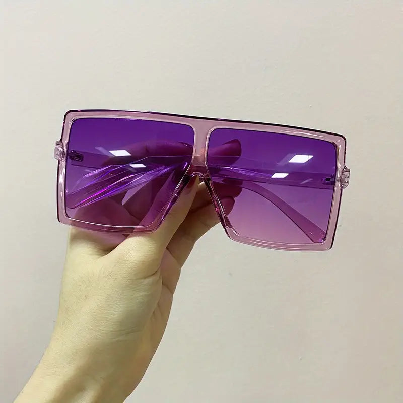 Oversized Square Frame Fashion Sunglasses For Women Men Y2K Solid Glasses Casual Photo Prop For Party Beach