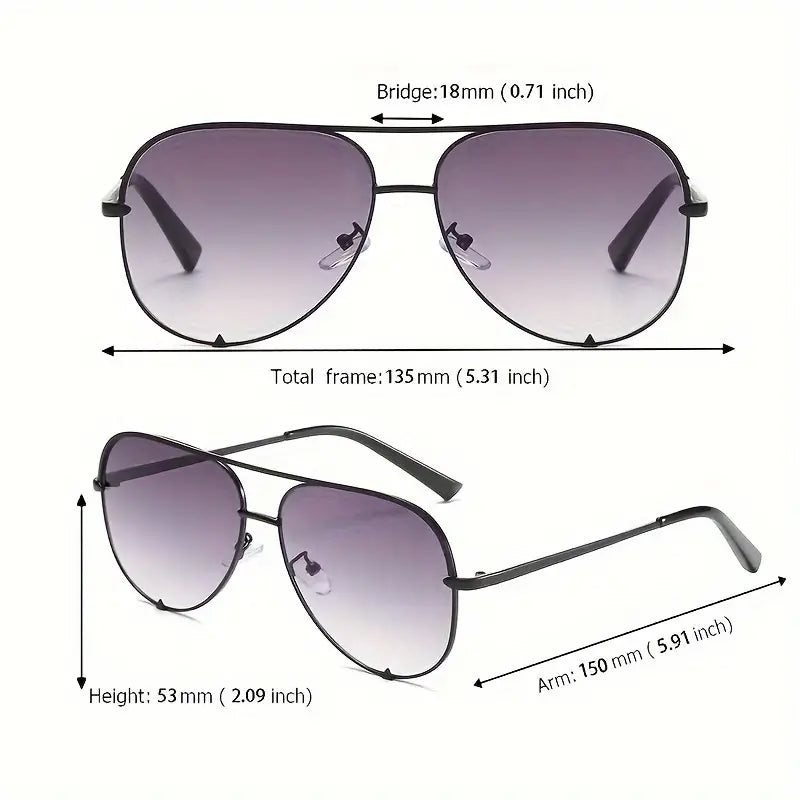 Double Bridge Aviator Sunglasses For Women Men Classic Fashion Gradient Sun Shades For Driving Beach Travel