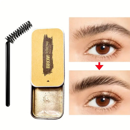 Waterproof & Long-Lasting Eyebrow Shaping Soap: 3D Contouring Gel Wax, Cruelty-Free, Ideal for All Skin Types, Eyebrow Dye Cream with Matching Brush Included