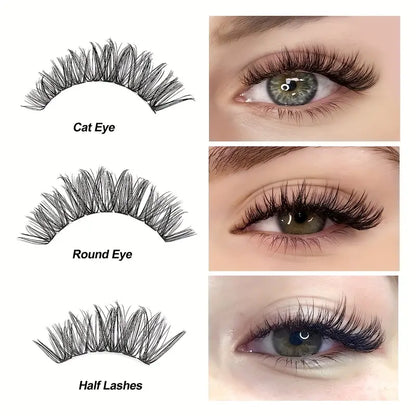 Express Your Style with Our DIY Home Eyelash Extension Kit - 200 Pcs Assorted Styles & Curls, Natural-Looking, Reusable Wispy Lashes, 10-18mm