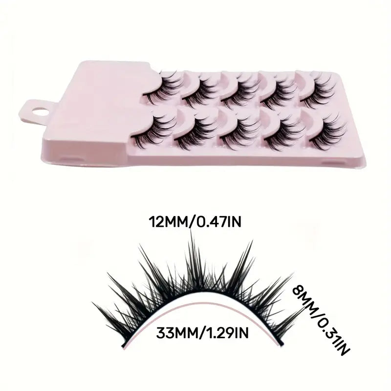 5 Pairs Manga Eyelashes, Japanese Makeup Thick And Natural Eyelash Extensions, Cosplay Anime Eyelashes Makeup Tool