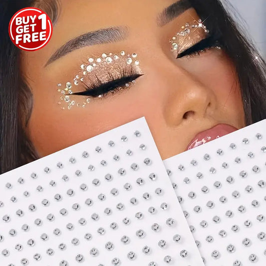 [Buy 1 Get 1 Free]Sparkle and Shine: 2 Pcs 3D Rhinestone Gems Eye & Face Decorative Drill Stickers for Music Festivals, Y2K Makeup & Mardi Gras Proms