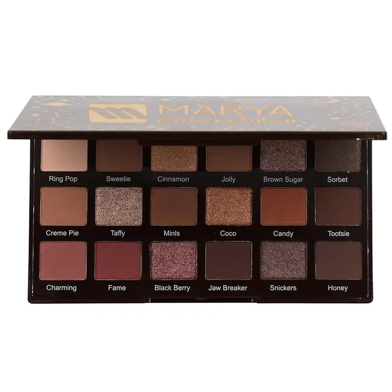 Exotic Desert Dusk Eyeshadow Palette: 18 Versatile Brown-Tones, Highly Pigmented and Waterproof Matte & Glitter Shades for Glamorous Day to Night Transition