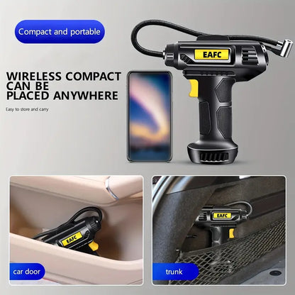 Portable Car Air Compressor, 120W Wireless Handheld Car Inflatable Pump Electric, Automobiles Tire Inflator With LED Light For Car