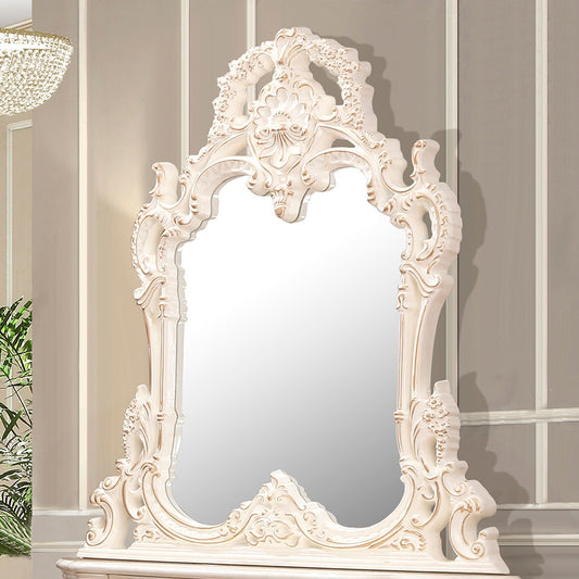 Bedroom Mirror Ivory with Metallic Gold Highlights