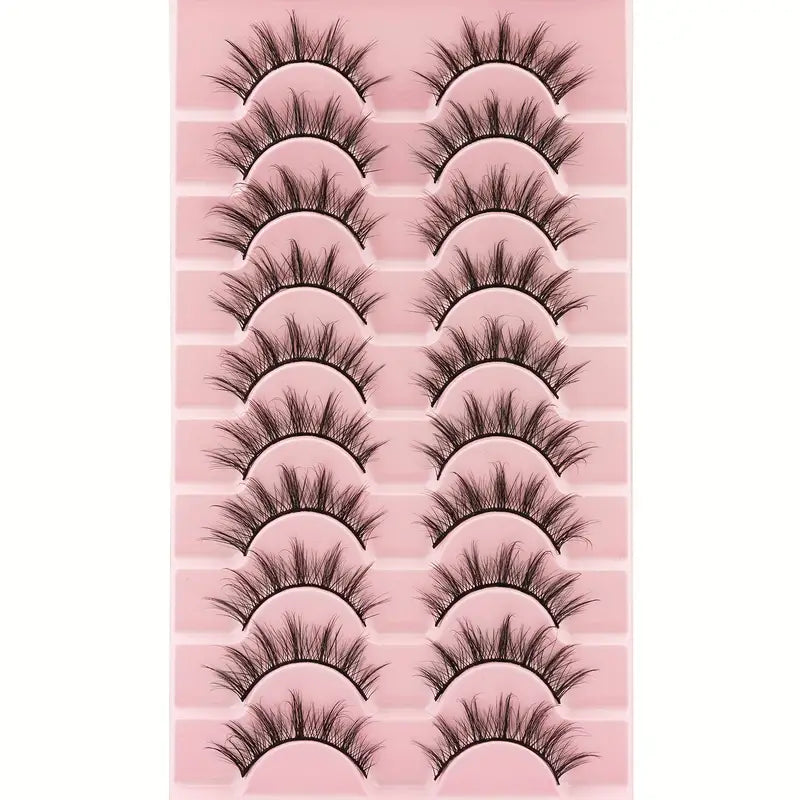 7/10 Pairs False Eyelashes Cat Eyes Super Fluffy Faux Mink Eyelashes Dramatic Long Thick Eyelashes Makeup Tools Eyelashes Extension For Daily Party Wear