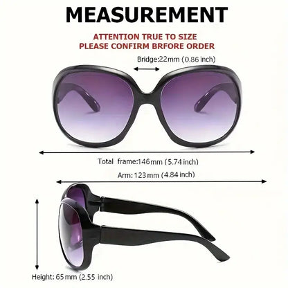 2/3/4 Pcs Fashion Oversized Round Sunglasses With Plastic Frame, UV Protection Outdoor Fishing Traveling Glasses