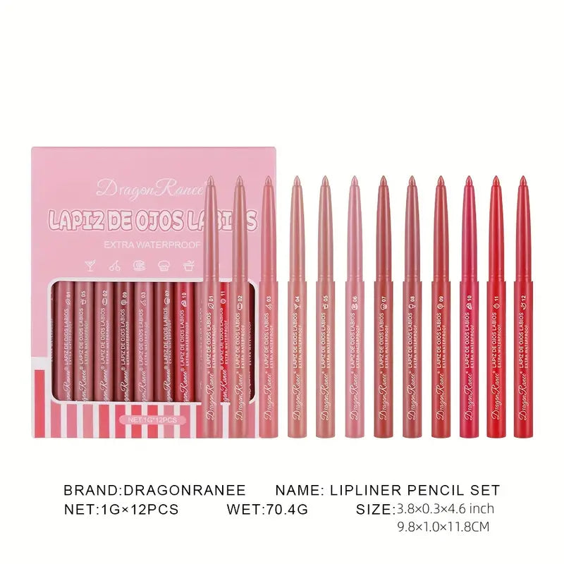 Waterproof Long-lasting Lip Liner Matte Lipstick Velvet Matte Women's Lipstick Pen Automatic Lip Liner Color Rendering Daily Natural Makeup Valentine's Day Gifts