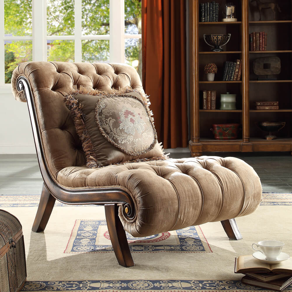 Accent Chair in Dark Red Mahogany