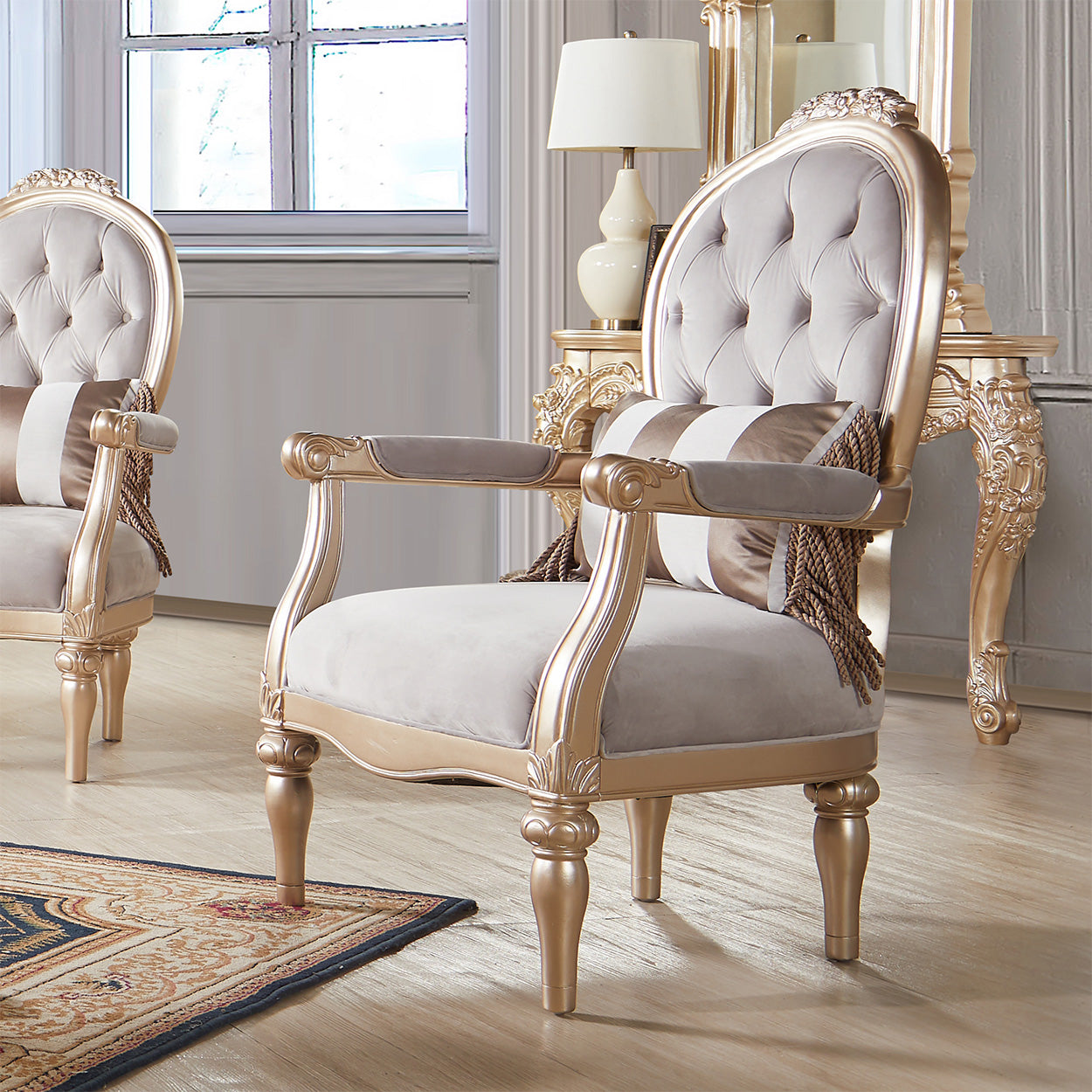 3pc Salon Sofa Set Living Room Set in Gold