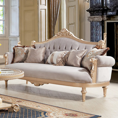 3pc Salon Sofa Set Living Room Set in Gold