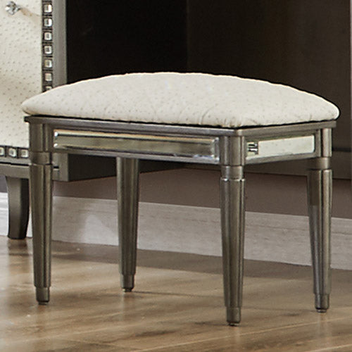 Vanity Stool in Dark Silver Grey