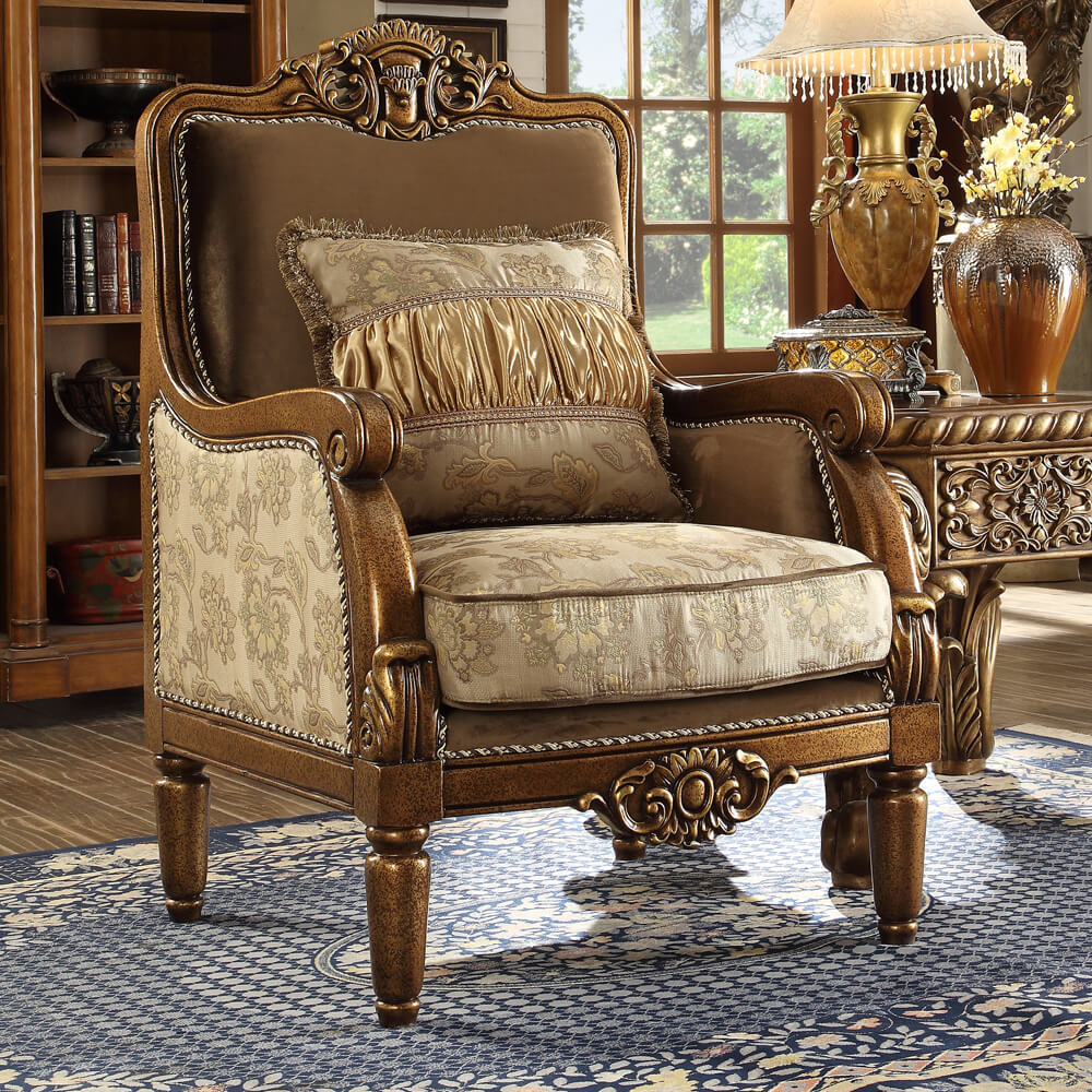 Accent Chair Metallic Antique Gold