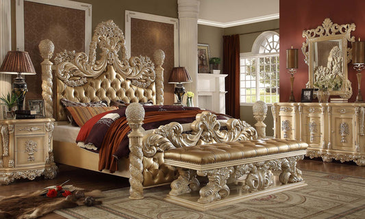 California King Bed in Antique Gold