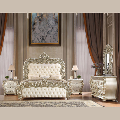 5pc Bedroom Set Metallic Champagne