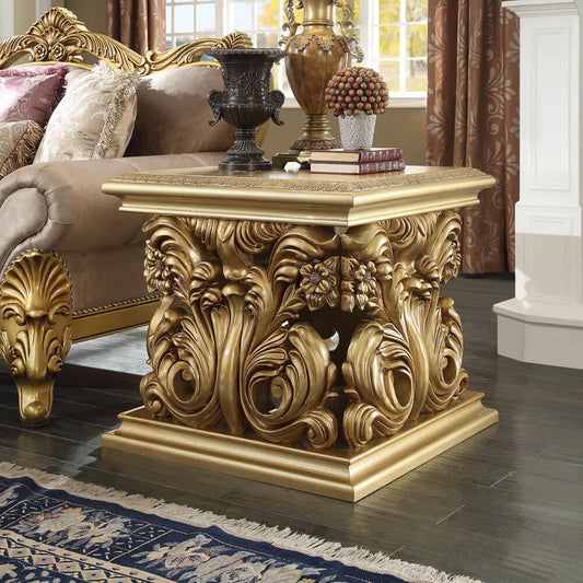 End Table in Metallic Bright Gold