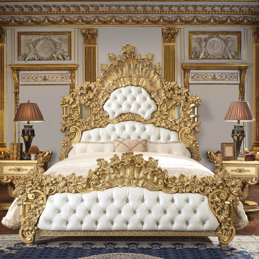 California King Bed in Metallic Gold