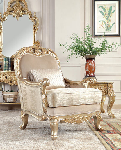 3pc Sofa Set Living Room Set in Champagne