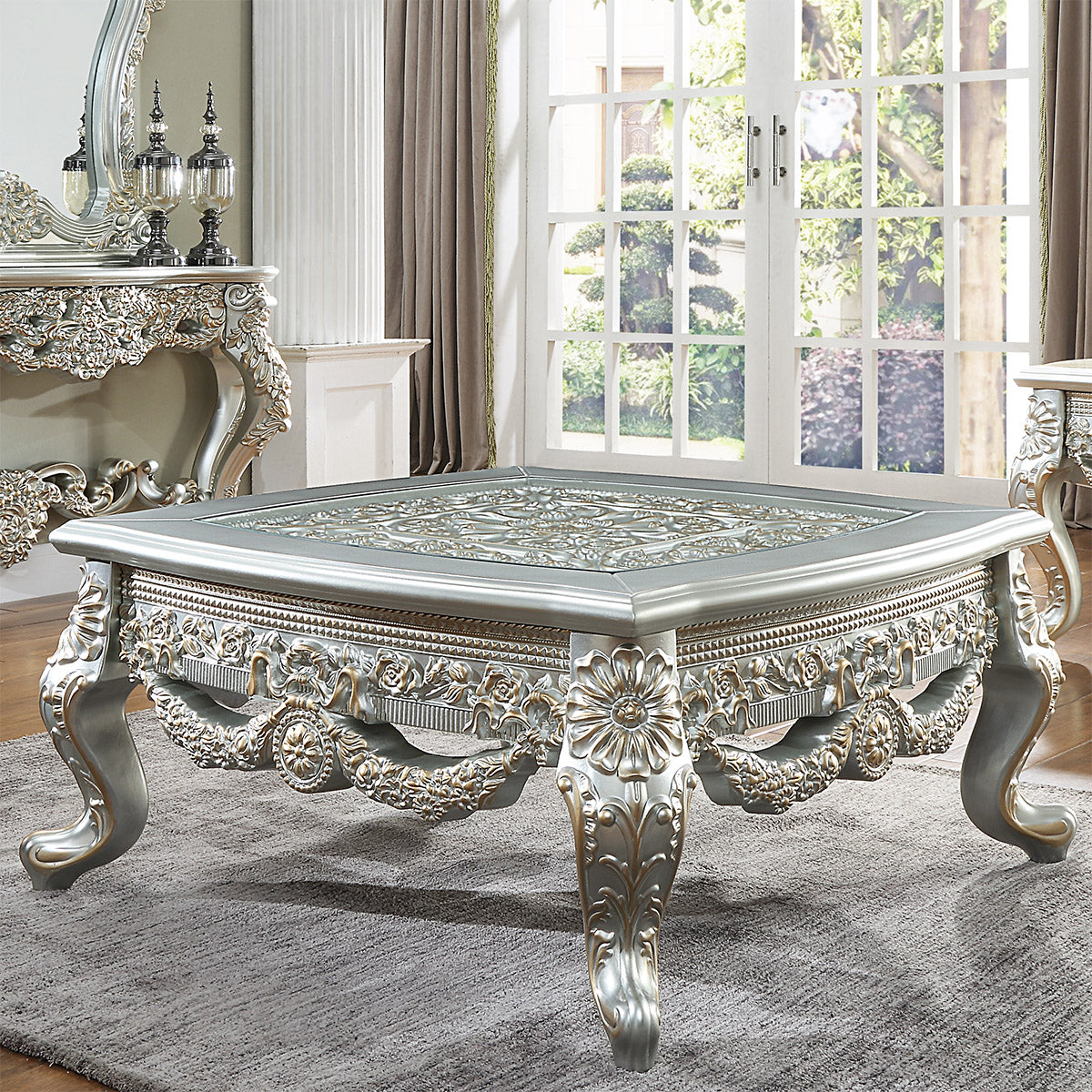 Coffee Table Belle Silver & Gold Highlight