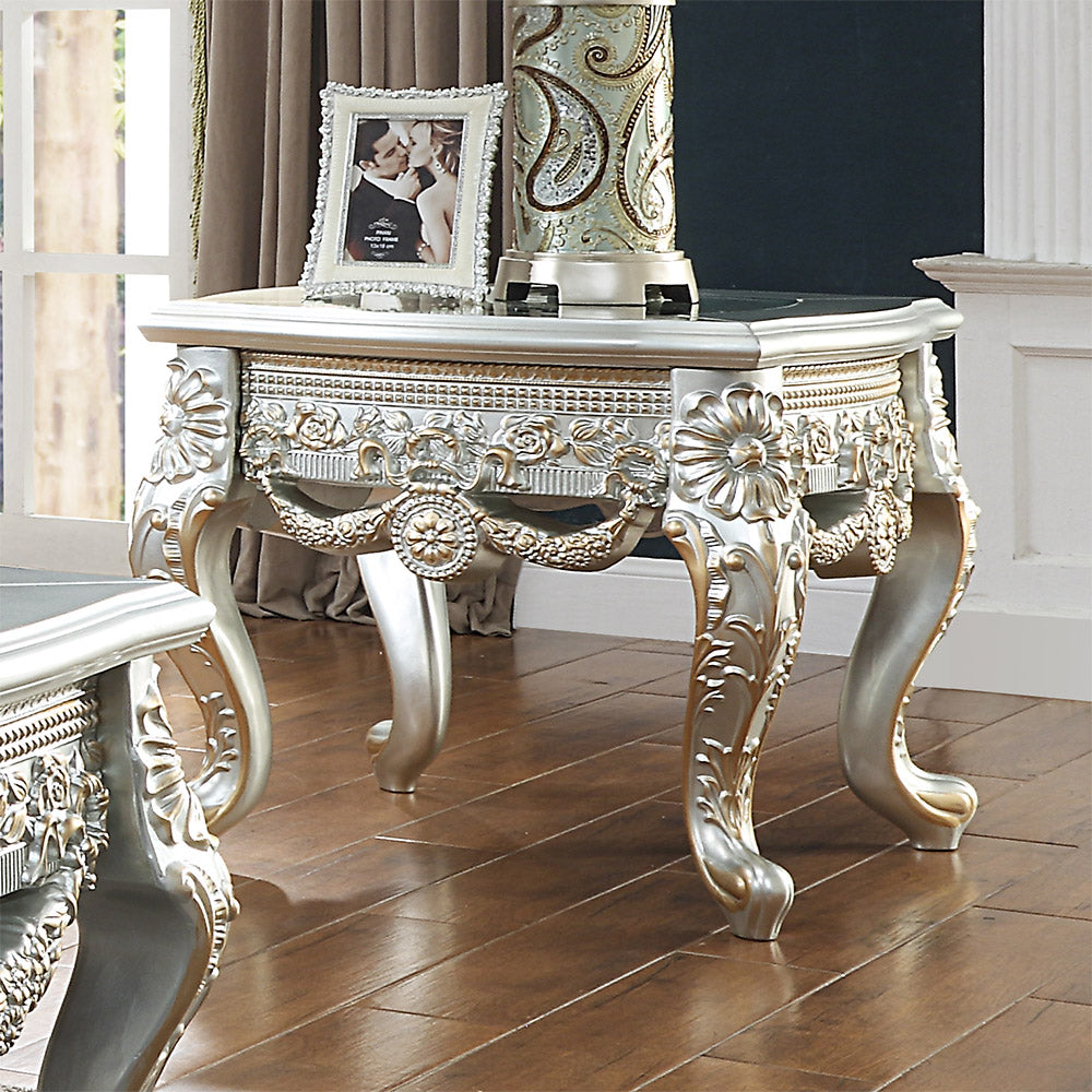 End Table in Belle Silver & Gold Highlight