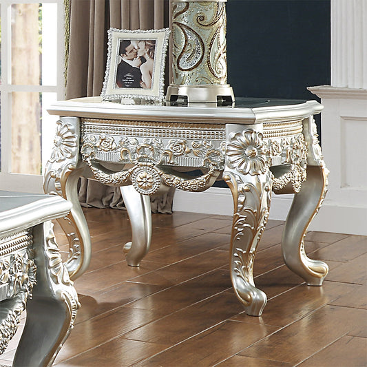 End Table in Belle Silver & Gold Highlight