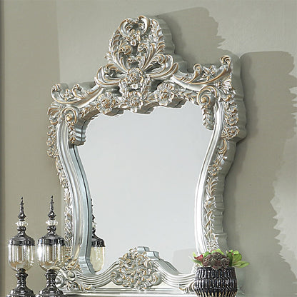 Console Mirror Belle Silver & Metallic Antique Gold Highlights