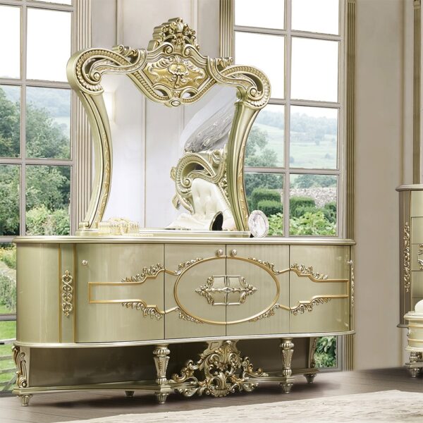 Dresser with Hints of Gold Tone