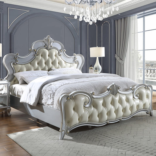 California King Bed in Luna Silver