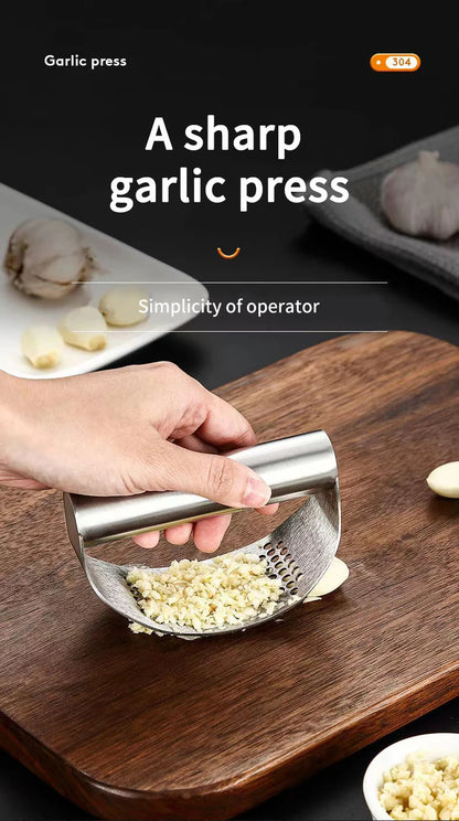 Stainless Steel Garlic Press Garlic Mincer Crusher Manual Chopping Garlic Tool Fruit Vegetable Tools Kitchen Accessories Gadget