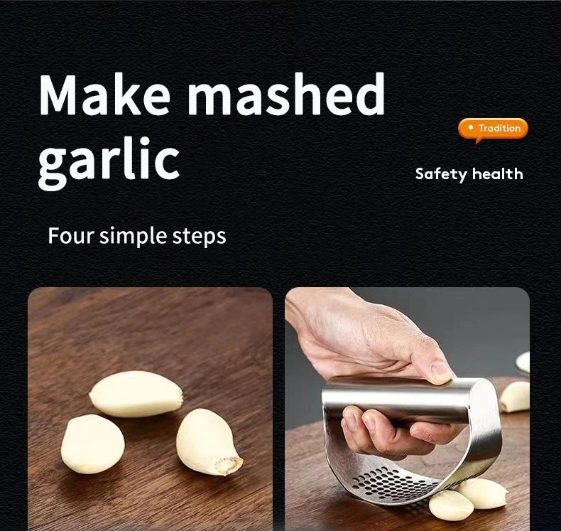 Stainless Steel Garlic Press Garlic Mincer Crusher Manual Chopping Garlic Tool Fruit Vegetable Tools Kitchen Accessories Gadget