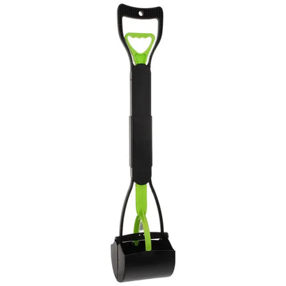 28" Pet Pooper Scooper, Foldable Dog Pooper Scooper with Unbreakable Material and Durable Spring for Grass and Gravel, Green