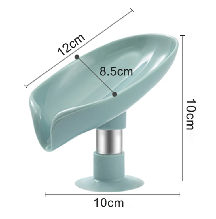 Leaf Shape Soap Holder Soap Box Non-slip Drain Soap Dish With Suction Cup Sponge Bar Soap Tray Bathroom Accessories