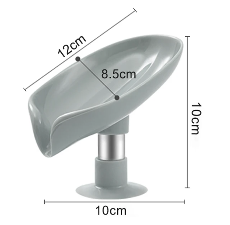 Leaf Shape Soap Holder Soap Box Non-slip Drain Soap Dish With Suction Cup Sponge Bar Soap Tray Bathroom Accessories