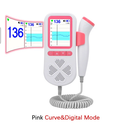 Upgraded 3.0MHz Doppler Fetal Heart rate Monitor Home Pregnancy Baby Fetal Sound Heart Rate Detector LCD Display No Radiation Fetal Heart Rate Monitor - Monitor Your Baby's Health with Ease!