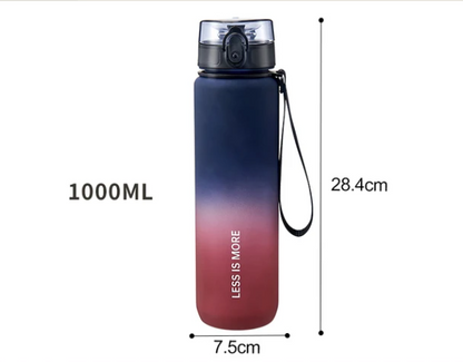 1000ml Portable Cup Gradient Color Leak-proof Plastic Water Bottle Large Capacity Outdoor Travel Sports Fitness Jugs Drinkware Gym Cup