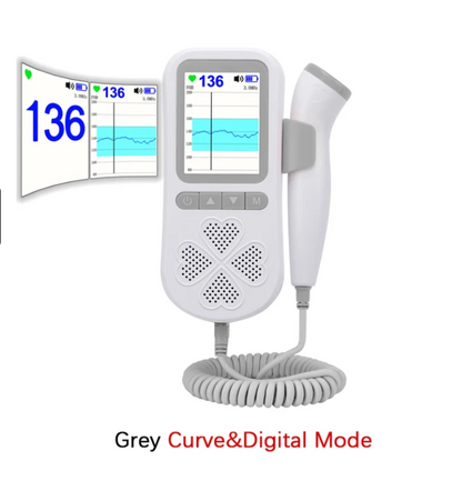 Upgraded 3.0MHz Doppler Fetal Heart rate Monitor Home Pregnancy Baby Fetal Sound Heart Rate Detector LCD Display No Radiation Fetal Heart Rate Monitor - Monitor Your Baby's Health with Ease!