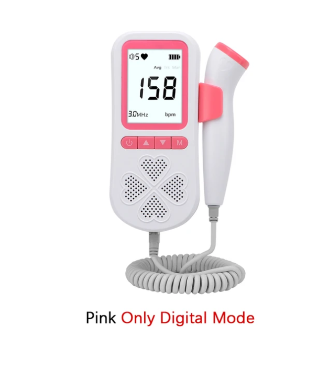 Upgraded 3.0MHz Doppler Fetal Heart rate Monitor Home Pregnancy Baby Fetal Sound Heart Rate Detector LCD Display No Radiation Fetal Heart Rate Monitor - Monitor Your Baby's Health with Ease!